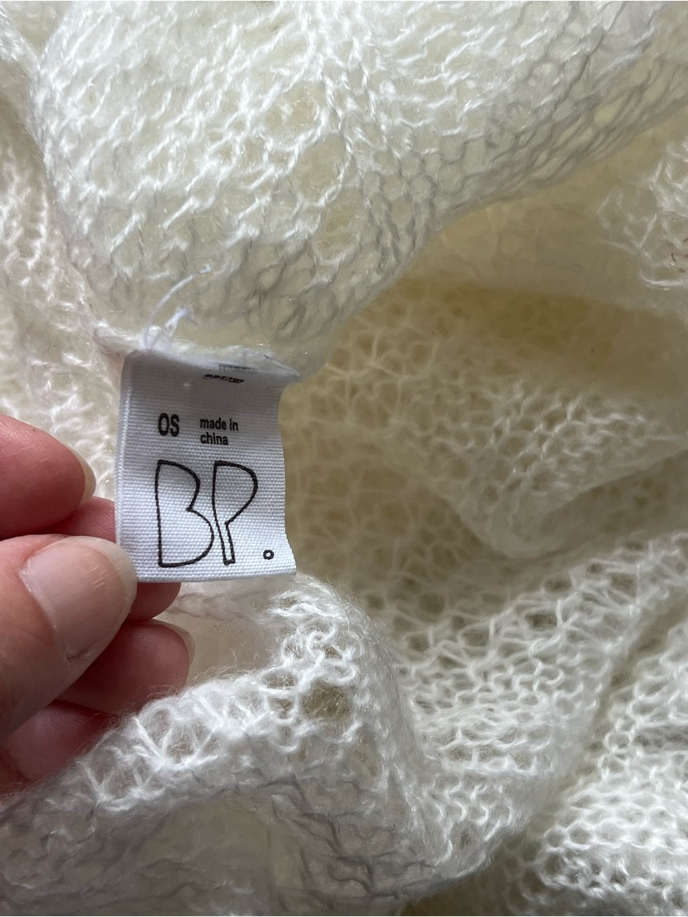 bp. Cream Open-Knit Lightweight Sweater